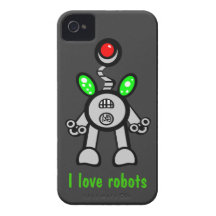 Jag älskar grått för fodral för robotiPhone 4s iPhone 4 Case