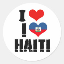 JAG ÄLSKAR HAITI RUNDA KLISTERMÄRKEN