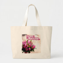 Jag älskar härliga blommor för giftermål tygkasse