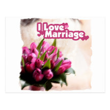 Jag älskar härliga blommor för giftermål vykort