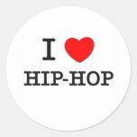 Jag älskar hip hop rund klistermärke