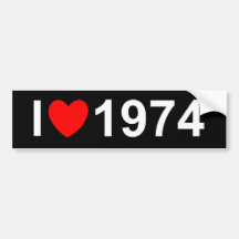 Jag älskar (hjärta) 1974 bildekal