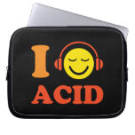 Jag älskar (hjärta) den syrliga musiksmileylaptop  laptopskydd fodral