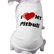 Jag älskar (hjärta) min Pitbull hund Hund Tee