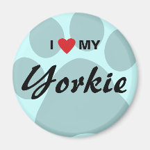 Jag älskar (hjärta) min Yorkshire Terrier/Yorkie P Kylskåpsnagnet