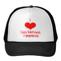 Jag älskar (hjärta) Röd-Hövdade vampyrer Mesh Kepsar