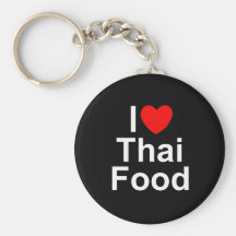 Jag älskar (hjärta) thailändsk mat nyckel ringar