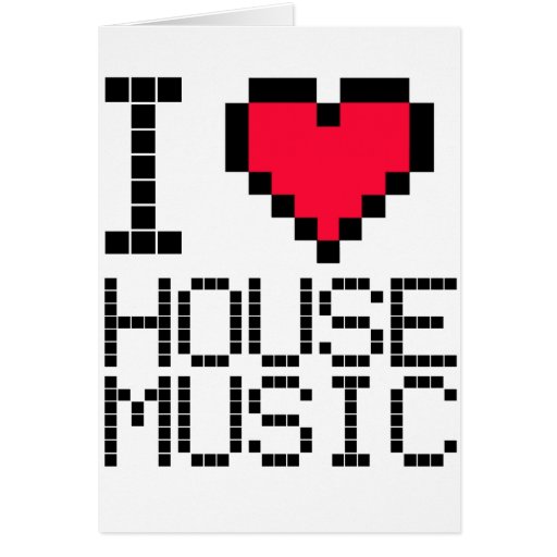 Jag älskar husmusik 8Bit Hälsnings Kort