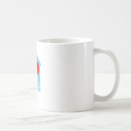 Jag älskar husmusik - hjärtahus kaffe mugg