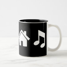 Jag älskar husmusik kaffe koppar