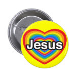 Jag älskar Jesus. Jag älskar dig Jesus. Hjärta Knapp Med Nål