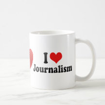 Jag älskar journalistik kaffe kopp