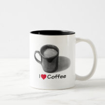 Jag älskar kaffe (för hjärta): Rita teckningen: Mu