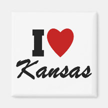 Jag älskar Kansas Magnet För Kylskåp