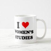 Jag älskar kvinna studier kaffe muggar