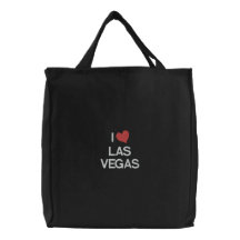 JAG ÄLSKAR LAS VEGAS BRODERAD TYGKASSE