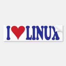 Jag älskar Linux Bildekal
