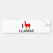 Jag älskar Llamas Bildekal