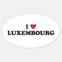 Jag älskar Luxembourg Ovalformat Klistermärke