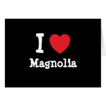 Jag älskar MagnoliahjärtaT-tröja Hälsningskort