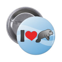 Jag älskar Manatees Knappar