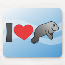Jag älskar Manatees Musmattor