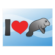 Jag älskar Manatees Vykort