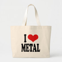 Jag älskar metall tote bags