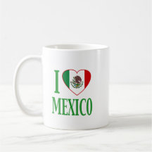 Jag älskar Mexico med flaggahjärta Mugg
