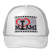 Jag älskar Miami   - hatt Mesh Kepsar