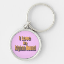 Jag älskar min afghanska hund nyckel ring