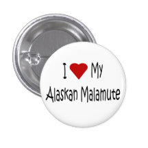 Jag älskar min alaskabo Malamutehund älskaregåvor Knapp