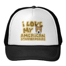 Jag älskar min amerikanStaffordshire hatt Keps