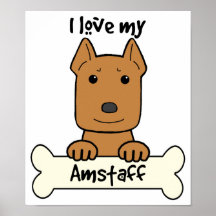 Jag älskar min Amstaff Print