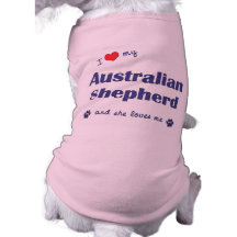 Jag älskar min australian shepherd (den kvinnliga  djurkläder