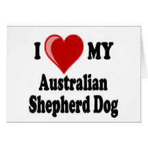Jag älskar min australian shepherdhund hälsnings kort