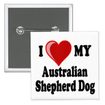 Jag älskar min australian shepherdhund knappar med nål