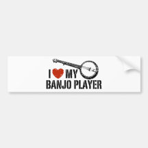 Jag älskar min Banjospelare Bildekaler