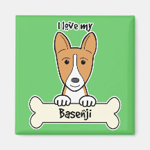 Jag älskar min Basenji Kylskåps Magneter