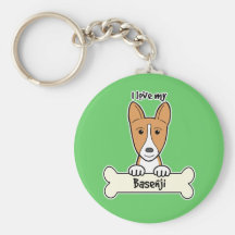 Jag älskar min Basenji Nyckel Ringar