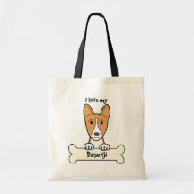 Jag älskar min Basenji Tygkassar