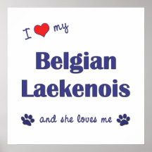 Jag älskar min belgiska Laekenois (den kvinnliga h Print