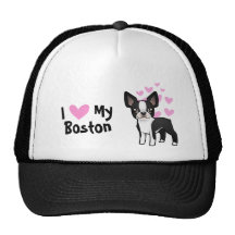 Jag älskar min Boston Terrier Baseball Hat