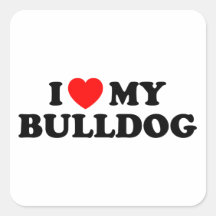 Jag älskar min bulldoggklistermärke