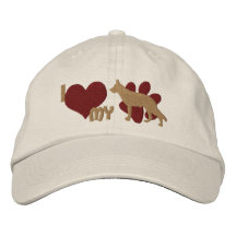 Jag älskar min den tyska herden broderade hatt (br