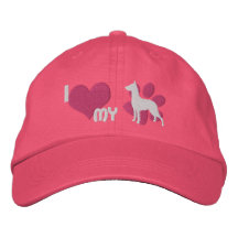 Jag älskar min den tyska pinscheren broderade hatt