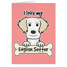 Jag älskar min engelska Setter Hälsnings Kort
