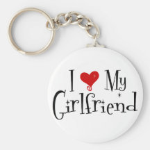 Jag älskar min flickvän (v2) Keychain Nyckelring