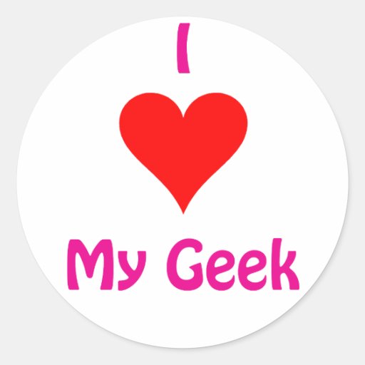 Jag älskar min Geek Klistermärke