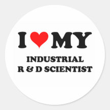 Jag älskar min industriella r- & D-forskare Runda Klistermärken